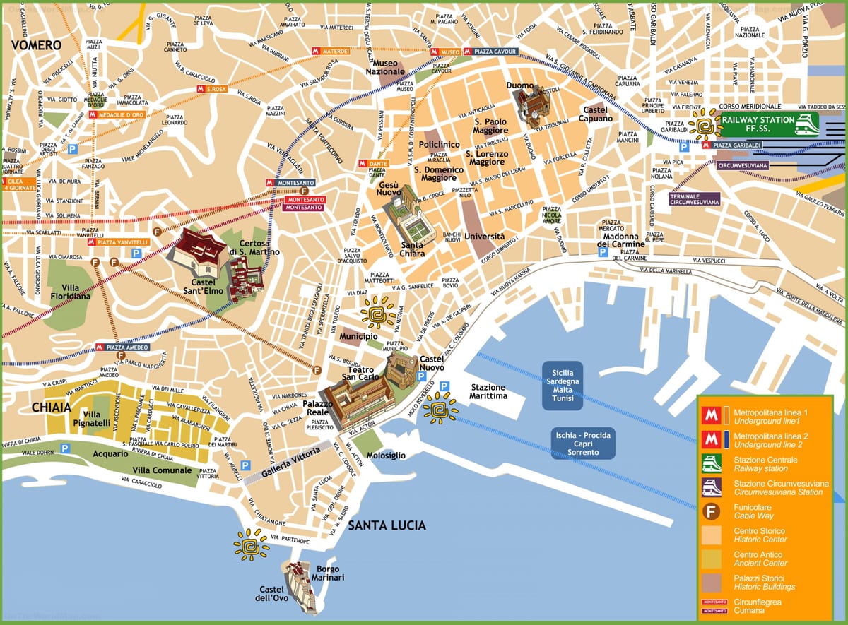 il centro di napoli la mappa
