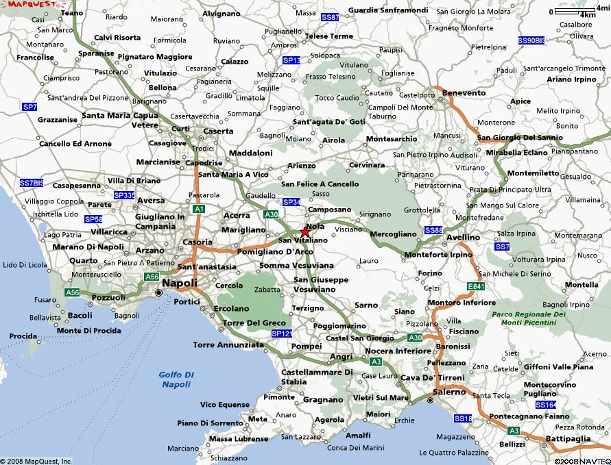 mappa di napoli italia
