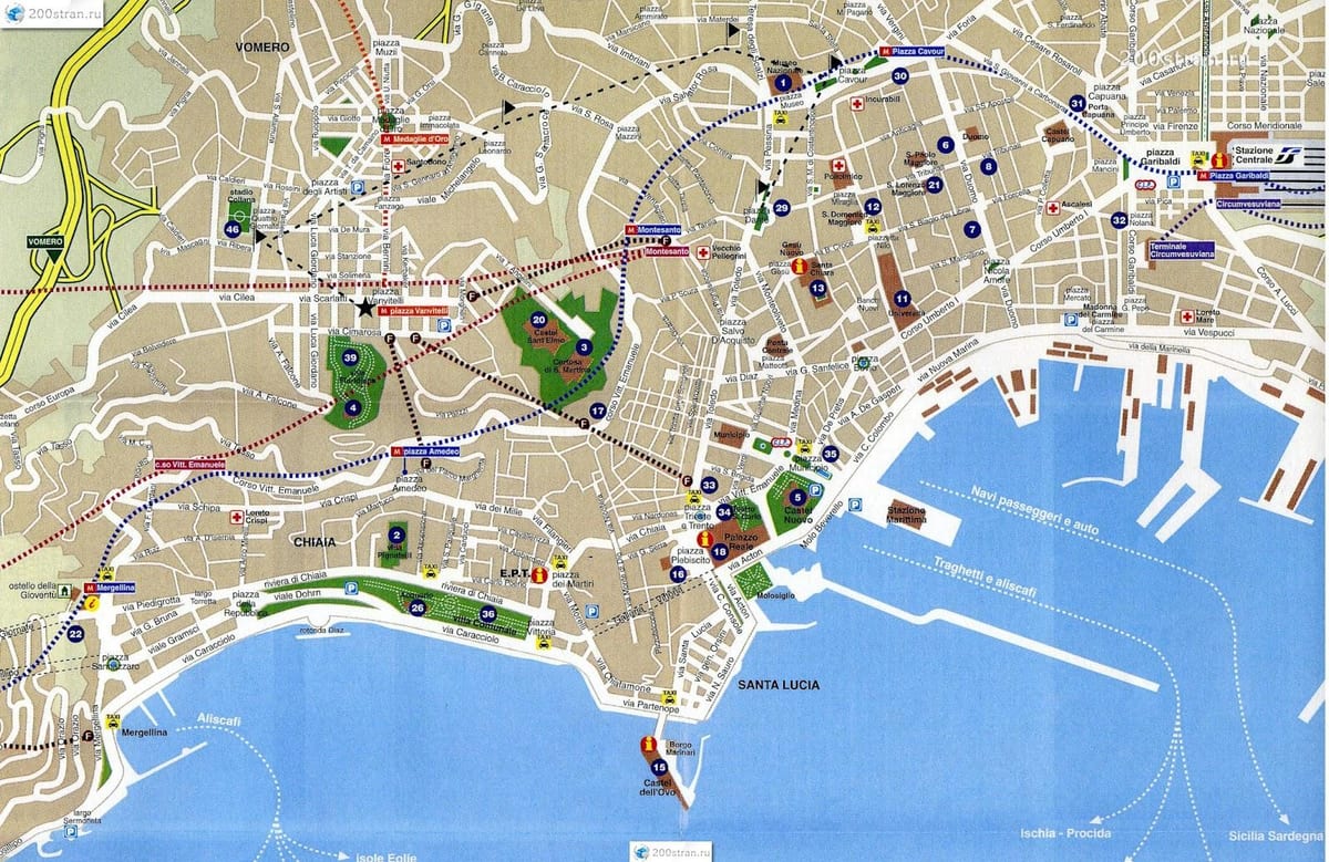 mappa della città di napoli