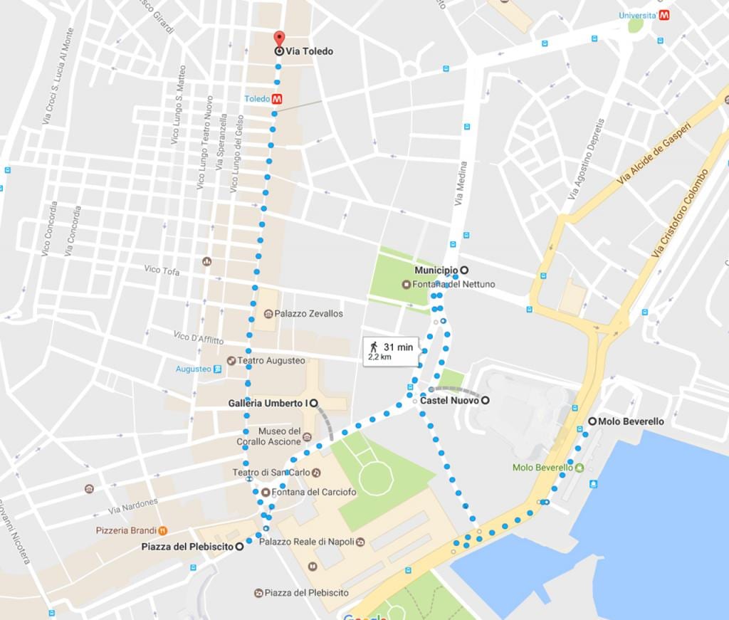 napoli tour a piedi mappa
