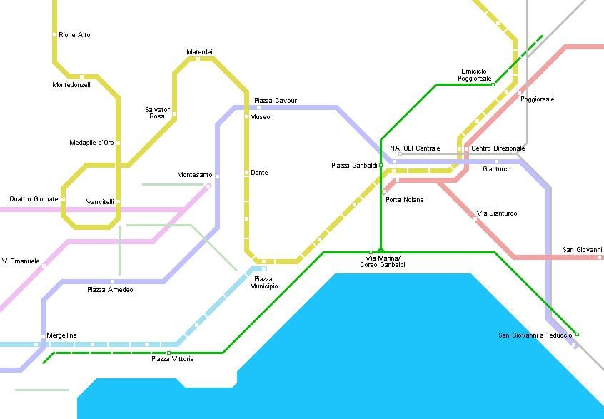 Mappa di napoli tram